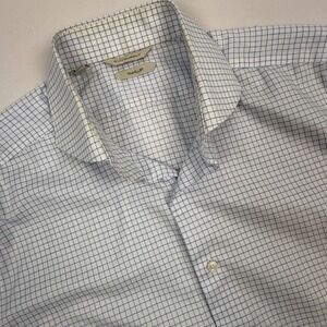 SUITSUPPLY Traveller Mens Dress‎ Shirt Blue Gingham Check Button Down 16 41